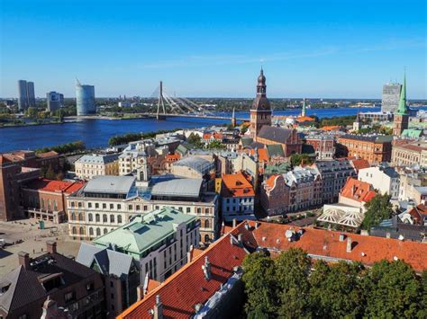 Majestic View Of The Latvian Capital City Of Riga With Its Centuries