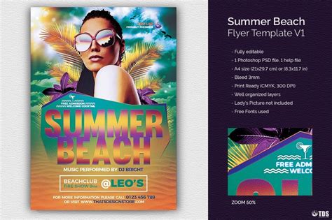 Summer Beach Flyer Template Party Flyers For Photoshop