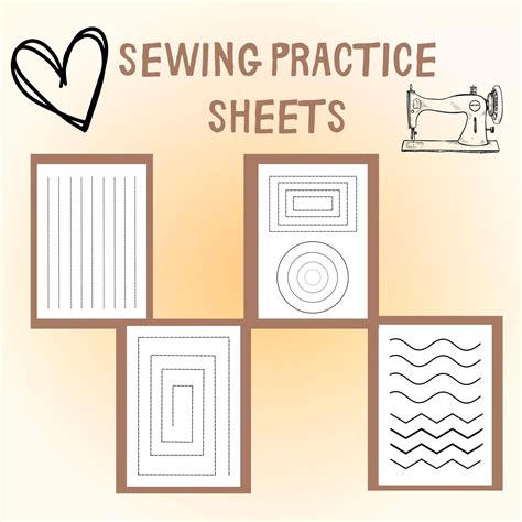 Printable Sewing Practice Worksheets Learn To Sew Practice Etsy