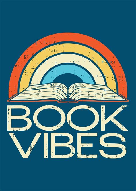 Book Vibes Book Lovers Poster Picture Metal Print Paint By