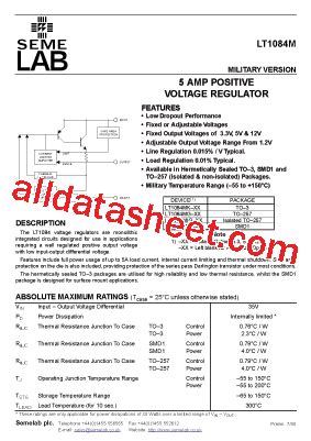 Lt M Datasheet Pdf Seme Lab