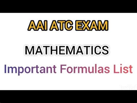 Aai Atc Exam Maths Important Formulae List How To Prepare For Atc Exam