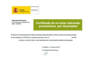 Certificado De No Cobrar Nada Seguridad Social Dia Laborable