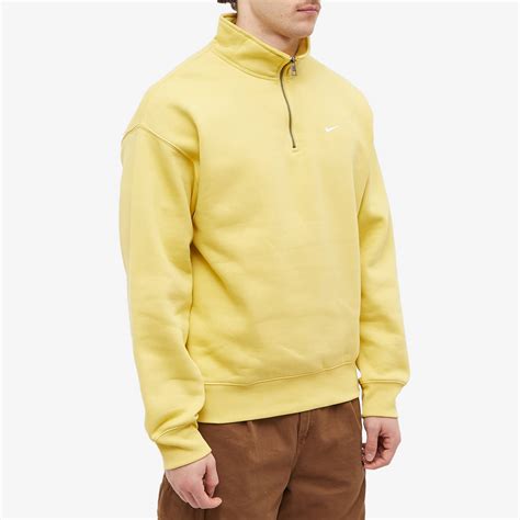 Nike Solo Swoosh Quarter Zip Saturn Gold And White End