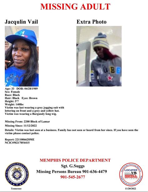 Memphis Police Dept On Twitter Updated Information Missing Adult