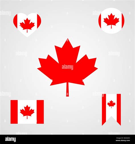 Canada flag sign with leaf. Icons. Vector Stock Vector Image & Art - Alamy