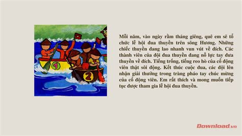 Tập làm văn lớp 3 Kể về lễ hội đua thuyền ở quê hương em 19 mẫu Bài