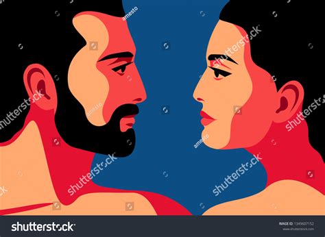 Romantic Concept Couple Love Man Woman Stock Vector Royalty Free