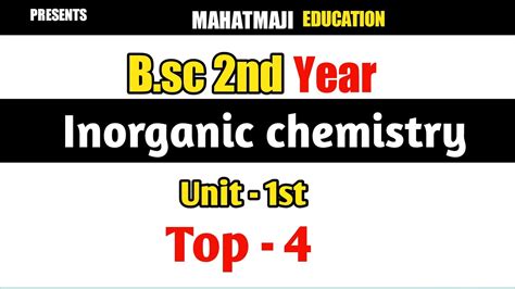 Bsc 2nd Year Inorganic Chemistry Unit 1st Important Questions