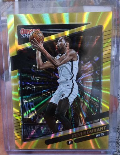 Kevin Durant Nets 2021 2022 Donruss Basketball 8 Yellow Holo Laser