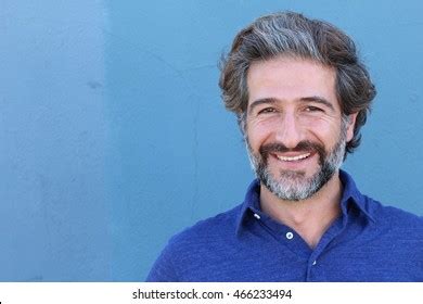 Portrait Smiling Elegant Mature Man Copy Stock Photo 466233494
