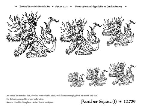 Panther Traceable Heraldic Art