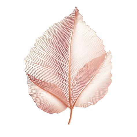 Hoja Met Lica De Oro Rosa Delineada Png Hoja Hojas Planta Png