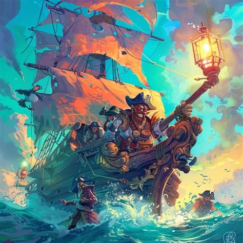 Premium Vector Pirates Plunder A Swashbuckling Tale Of High Seas