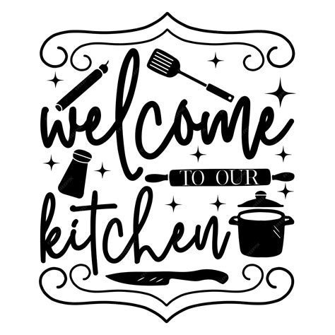 Premium Vector | Kitchen quotes design