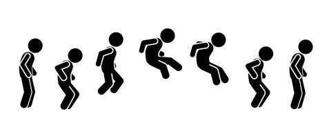 Man Running And Jumping Sequence Vector Illustration Frames Collection