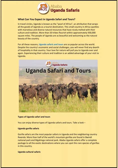 PPT What Can You Expect In Uganda Safari And Tours PowerPoint