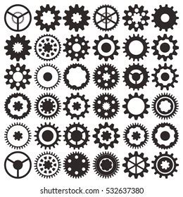 Cogwheel Collection Machine Gear Set Gear Stock Vector Royalty Free