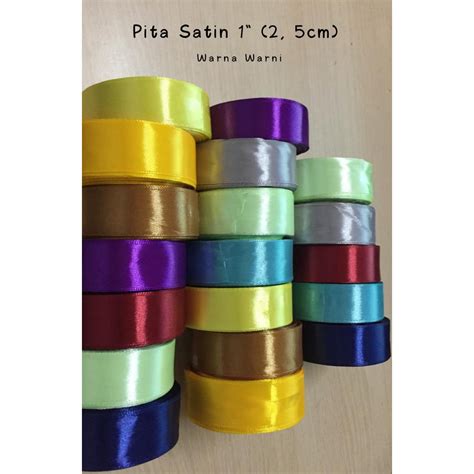 Jual PITA SATIN 1 INCH 2 5 CM PITA SATIN WARNA 20 YARDS PER ROLL