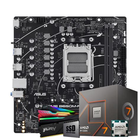 Kit Upgrade Ryzen 7 8700F Placa Mãe Chipset B650 DDR5 SSD 1TB