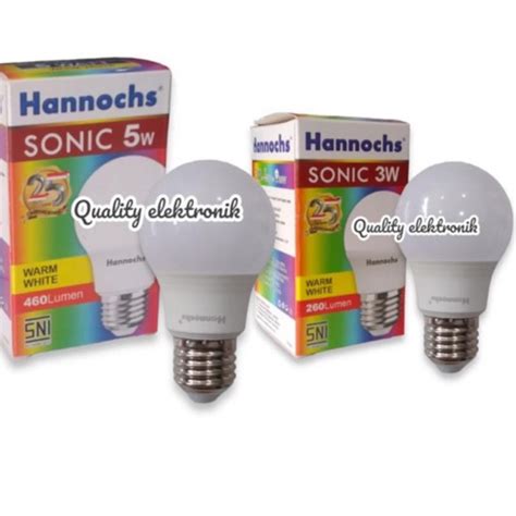 Jual HANNOCHS SONIC LED 3watt 5 Watt LAMPU LED BULB WARM WHITE CAHAYA