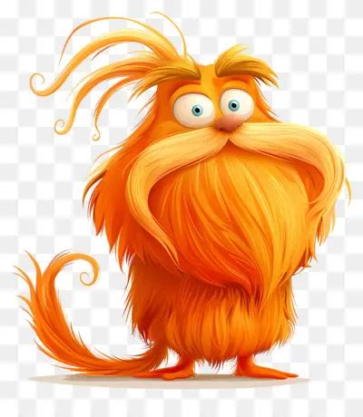 Lorax Cartoon Character Cat Orange Cat Long Beard Blue Eyes Lorax Del