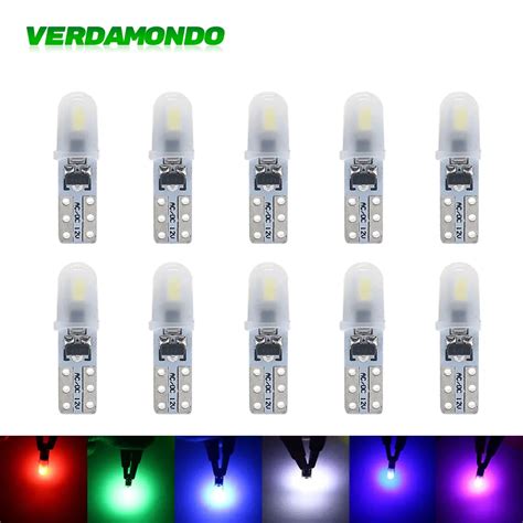 10Pcs T5 W3W 2 SMD 3014 Dashboard Car LED Bulbs 12V DC W1 2W 70 73