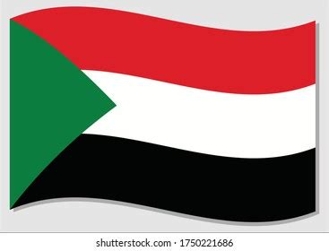 Waving Flag Sudan Vector Graphic Waving Stock Vector Royalty Free