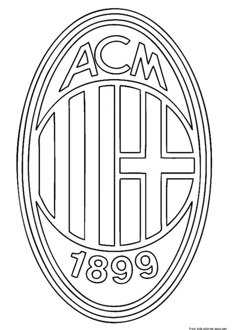 Printable soccer ac milan logo coloring pages for kids