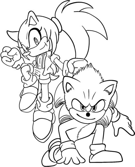 Darmowa Kolorowanka Sonic I Amy Rose E Kolorowanki Eu