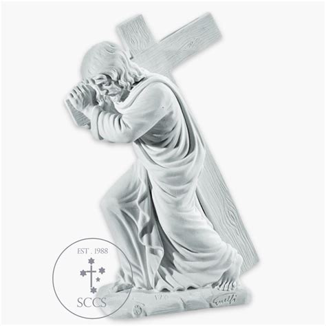 Calvary Jesus Carrying The Cross 30cm Marble Statue Southern Cross