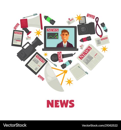 Media News And Journalism Poster Royalty Free Vector Image