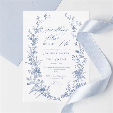 Chinoiserie Something Blue Bridal Shower Invitation Zazzle