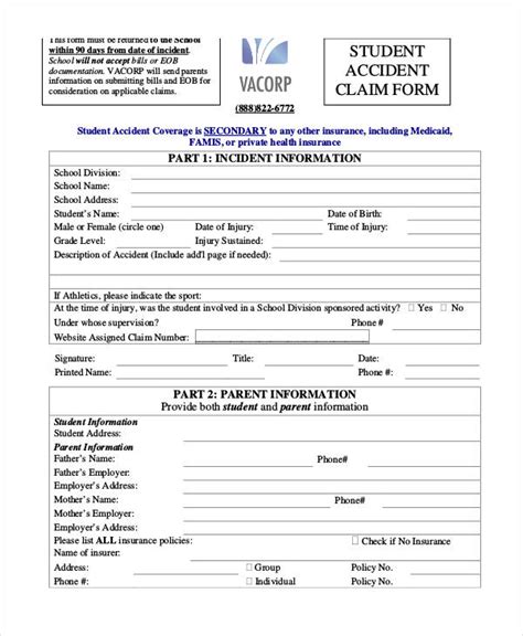 Accident Insurance Claim Form Template Fill Out And Sign Printable Images