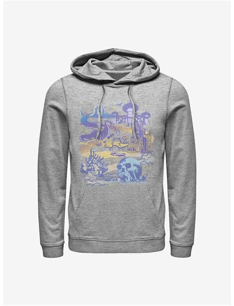 Disney Villains Villains Map Hoodie - GREY | Hot Topic