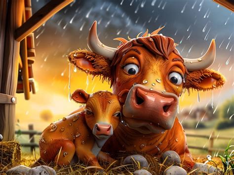 Illustration De Vache De Dessin Anim Adorable En D Photo Gratuite