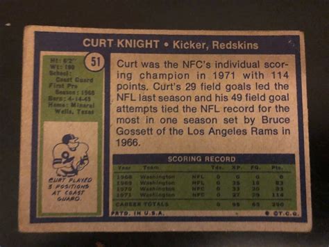 Topps Curt Knight For Sale Online Ebay