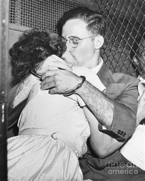 Ethel And Julius Rosenberg Kissing By Bettmann