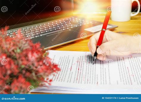 Proofreading Paper On Table Stock Photo Image Of Business Assignment