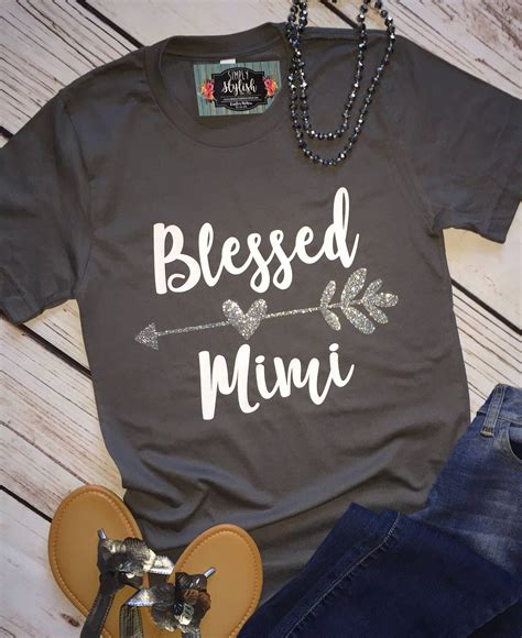 Blessed Mimi Nana Grammy Granny Shirt Grandma Personalized T Etsy