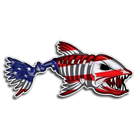 Bone Fish Usa Sticker Printed Digital Vinyl Decal Fish Fishing Etsy