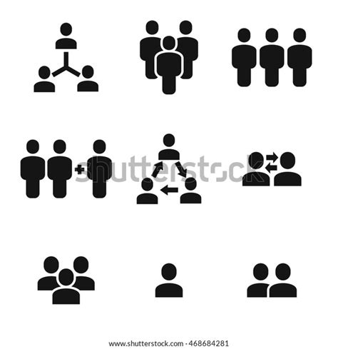 Agrupar Iconos Vectoriales Conjunto De Ilustraciones Vector De Stock