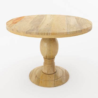 Wilmington Rustic Reclaimed Wood Round Pedestal Dining Table