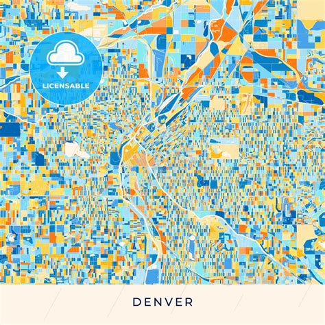 Denver Colorful Map Poster Template Hebstreits