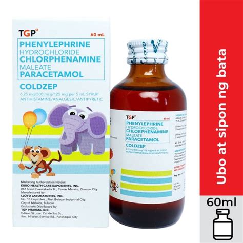 CTRVU COLDZEP TGP Paracetamol Phenylpropanolamine PPA Chlorphenamine