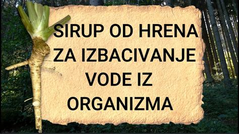 SIRUP OD HRENA Ovaj slatki sirup pomaže da izbacite višak vode iz