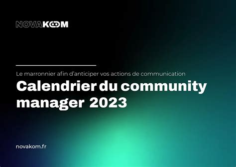 Calendrier Du Community Manager Quoi Publier En 2023