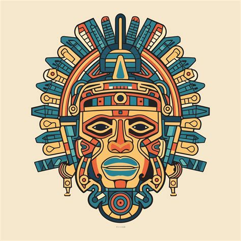 Questo Azteco Illustrazione Design Caratteristiche Intricato Modelli E