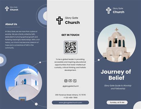 Simple Blue And White Church Brochure Venngage