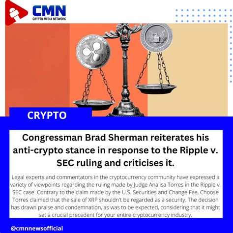 Congressman Brad Sherman Reiterates His Anti Crypto Stance In Response